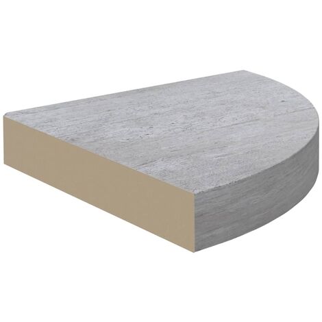 Mensole Angolari 4 pz Grigio Cemento 25x25x3,8 cm in MDF