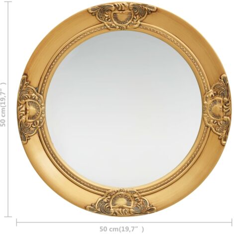 Specchio da Parete Stile Barocco 50 cm Oro