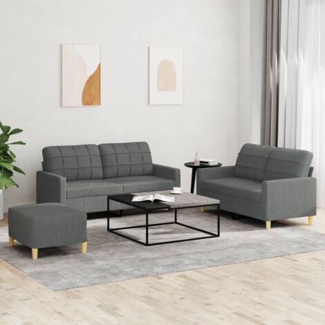 Pouf per divano modulabile con vano contenitore grigio antracite