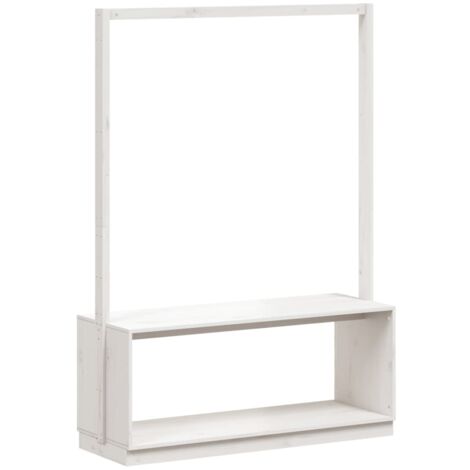 Appendiabiti Porta Scarpe Bianco 113x40x157,5 cm Massello Pino