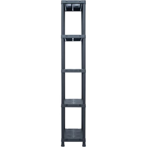 Scaffali per ripiani 2 pz Nero 125 kg 60x30x180 cm Plastica