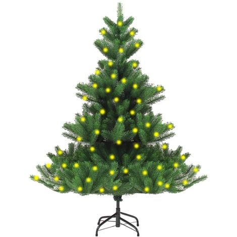 Albero di Natale Artificiale Nordmann Preilluminato Verde 150cm