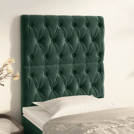 VidaXL Testiera 2 Pezzi In Velluto Blu Scuro, 80x5x78/88 Cm, Regolabile, Per Letto Matrimoniale, Con Piedini In Legno - 5