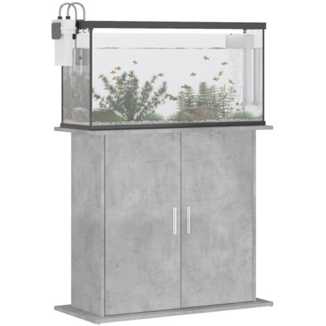 Supporto Acquario 81x36x73 cm Legno Multistrato Grigio Cemento