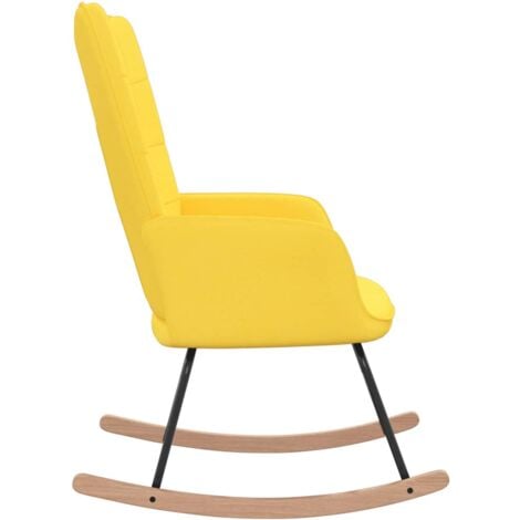 Poltrona Poltroncina a DONDOLO in Tessuto Design moderno (Giallo)