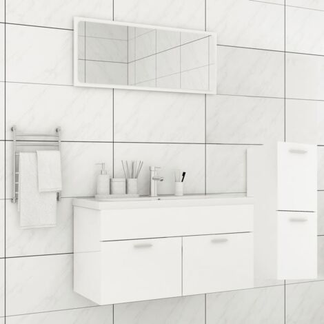 Specchio Da Bagno Bianco 60x10,5x37 Cm In Truciolato