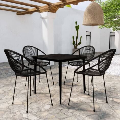 EASYCOMFORT Set da Giardino con Tavolo Allungabile e 6 Sedie con Cuscini in  Rattan PE, Grigio e Marrone