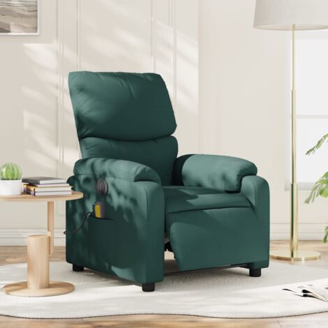 VidaXL Poltrona Reclinabile In Tessuto Verde Scuro – Comoda Con Poggiapiedi - 2