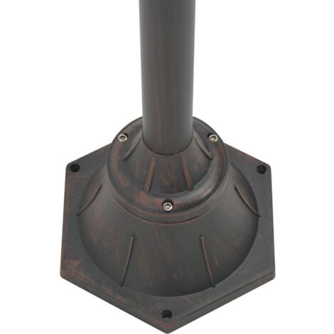Lampione da Giardino E27 220 cm in Alluminio 2 Lampade Bronzo