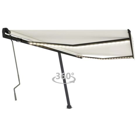 Tenda da sole retrattile manuale led 150 cm arancione e marrone | Leroy Merlin