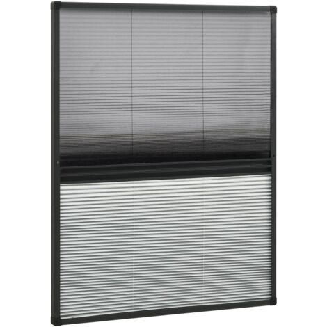 Zanzariera Plissettata Finestra Alluminio 80x100 cm con Tendina