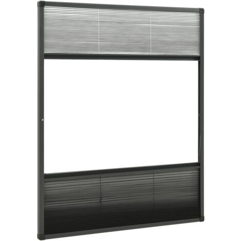 Zanzariera Plissettata Finestra Alluminio 80x100 cm con Tendina