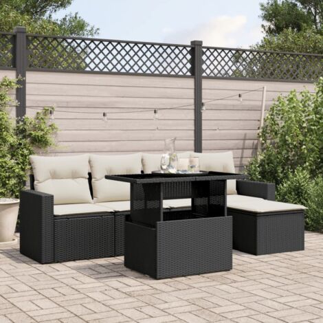 Festnight Divano da Esterno con Contenitore, Divanetto da Esterno 2 Posti, Salotto da Giardino, Divano Rattan Esterno, con Cuscini in Polyrattan Nero