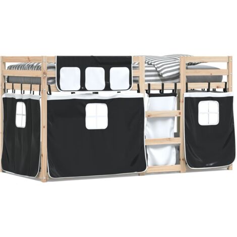 Letto Singolo a Castello Moderno Struttura Letto Bianco 90x200 cm in