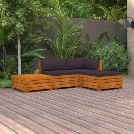 Set Divani Da Giardino 5 Pz | Set Mobili Da Giardino | Salotti Da Giardino Con Cuscini In Polyrattan Nero Cfw121200 91675916