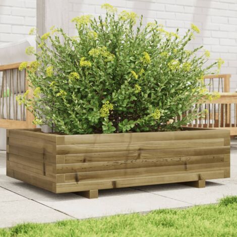 Fioriera In Legno - Fioriera Da Giardino 80x40x50 Cm In Legno Di Pino Impregnato 93543191