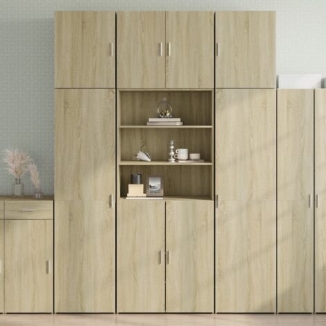Credenza In Multistrato Nera 80x42,5x93 Cm Con 2 Cassetti E Ante: Pratica, Robusta E Antiumidità