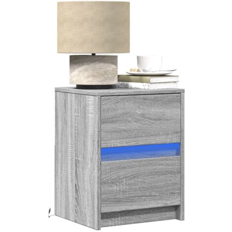 VidaXL Comodini 2 Pz Grigio Cemento 39x39x47,5 Cm In Legno