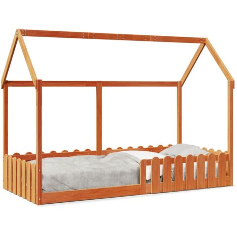 Giroletto Casetta VidaXL 80x200cm - Legno Pino Massello Per Bambini, Bianco
