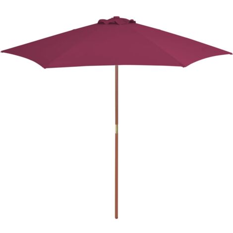 VidaXL Ombrellone In Legno - Ombrellone Da Esterni Con Palo In Legno 330 Cm Rosso Borgogna 93542952