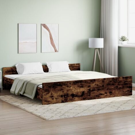 Struttura letto con testiera e pediera in Sonoma grey 120x190 cm