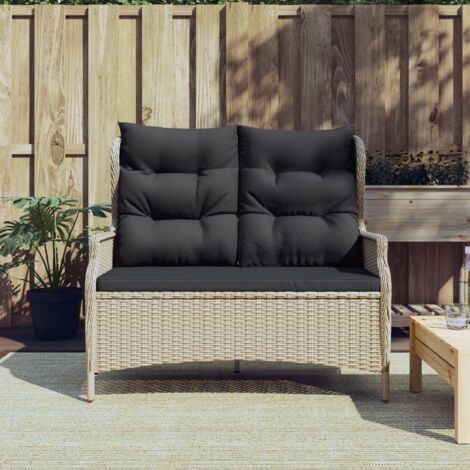 Unico Design Panca Da Giardino A 2 Posti Con Cuscini In Polyrattan Marrone 112x59x825 Cm Magnifico It Marrone97631 76516900