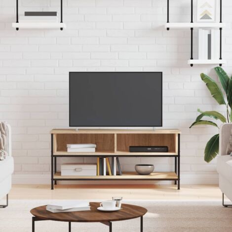 Mobile Porta TV Rovere Sonoma - Scaffale Salotto 102x35x36,5 Cm - 4 Ante E Ripiani - Stile Scandinavo - 2