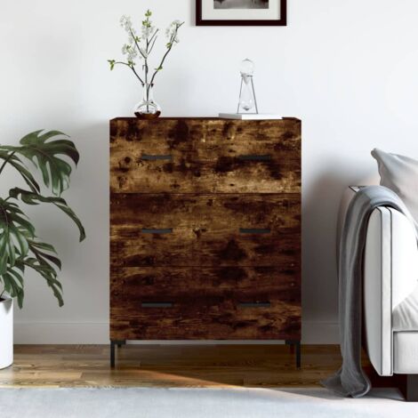 Credenza Moderna Rovere Fumo 69,5x34x90 cm | vidaXL Mobile Salotto Slim