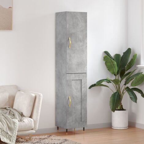 Mobile Basso Soggiorno Credenza Salvaspazio Grigio Cemento 60x30x50cm - Truciolato, 2 Ripiani, Per Ingresso O Camera Mobile Da Ingresso - 10