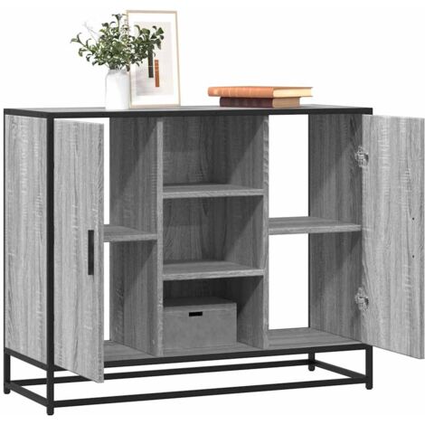 Credenza Grigio Sonoma 101x35x70 cm in Legno Ingegnerizzato