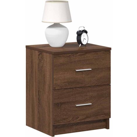 GABRIEL - Comodino - Comodino Con 2 Cassetti - Wengé / Bianco Lucido H40cm L30cm P30cm - 8