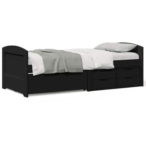 VidaXL Dormeuse Con 5 Cassetti – Letto Divano In Legno Di Pino, 90x200 Cm, Nero, Senza Materasso - 2