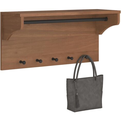 Appendiabiti da Parete SANDNES 87x30x42 cm in Legno di Pino