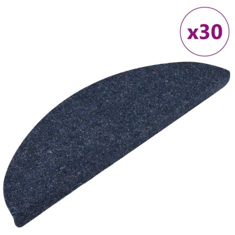 vidaXL Tappetini per scale autoadesivi 15 pz 60x25 cm blu navy rettangolari