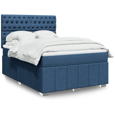 Furniture Limited - Giroletto senza Materasso Blu 140x200 cm in