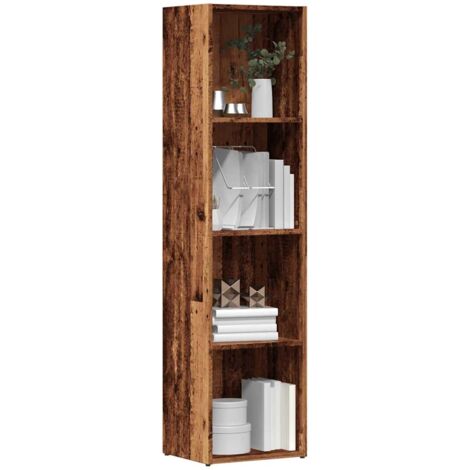 Libreria Rovere Fumo 92x30x102 cm Legno Multistrato e Metallo 845438