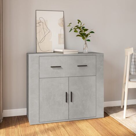 Credenza Grigio Cemento 60x30x50 Cm - Legno Multistrato, 2 Ripiani, Per Soggiorno O Camera - Foto 6