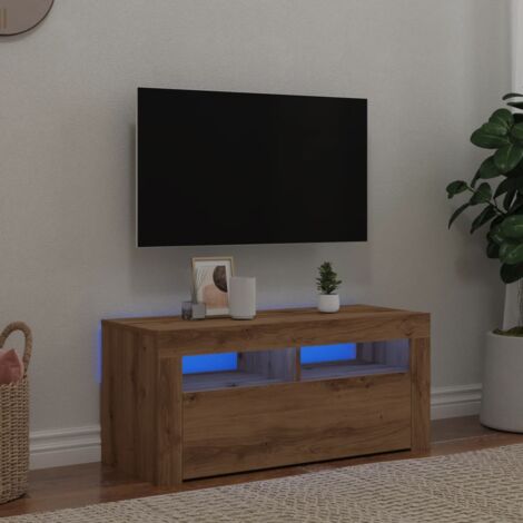 IKAYAA Mobile Porta TV con LED 270 cm Mobile TV 270 Armadio Moderno per TV Supporto TV per Soggiorno o Salotto-Rovere sonoma-270 x 35 x 40 cm