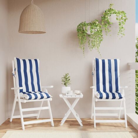 Confezione Da 2 Cuscini Per Sedie Da Giardino Con Schienale – 40x80 Cm, In Cotone E Lino Con Imbottitura In PP – Cuscini Comodi Per Esterno E Interno, Con Cinghie Fissaggio