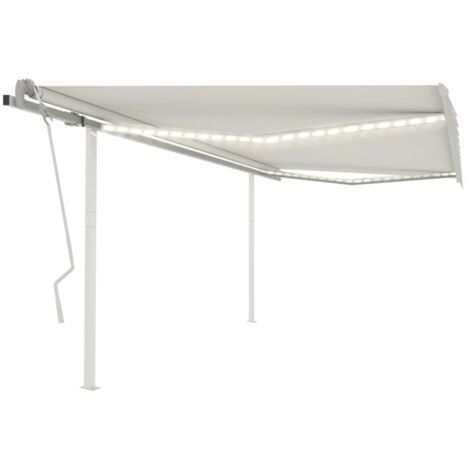 VIDAXL - Tenda da Sole Retrattile Manuale con Pali 4,5x3,5m Blu e