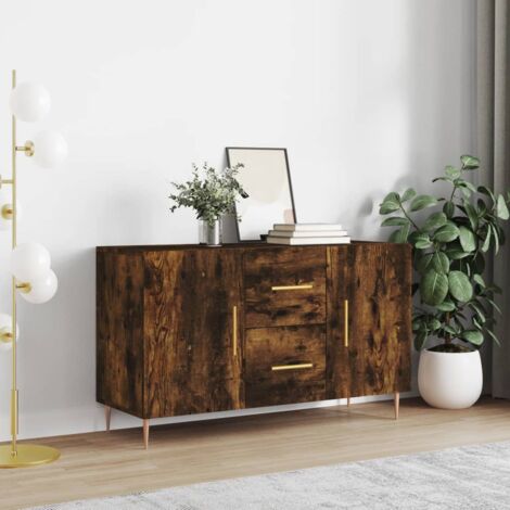 Credenza Con Ante - VidaXL Credenza Rovere Fumo 60x36x110 Cm In Legno Multistrato 83500274