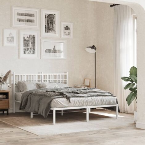 vidaXL Testiera in Metallo Bianco 180 cm 8721012048096
