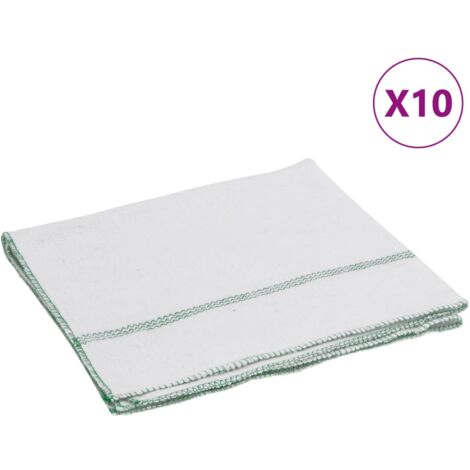 VidaXL Panni Per La Pulizia 5 Pezzi, 50x60 Cm, Righe Bianche E Verdi, Misto Cotone, Assorbenti E Resistenti