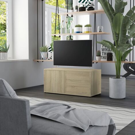 Mobile TV MebLocker 120 Cm - Lowboard Moderno Per Soggiorno In Rovere Sonoma