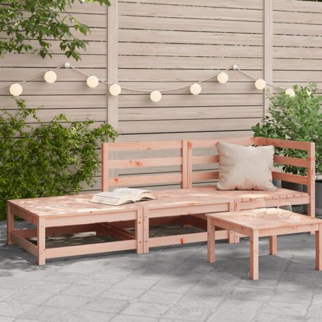 Mobili da giardino 4 pezzi cuscini crema in legno massello di acacia