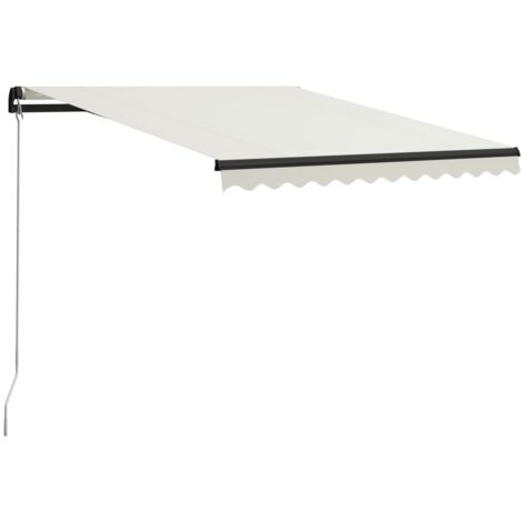 Tenda da Sole Retrattile Manuale con LED 250 cm Crema FECD680013