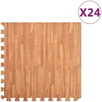 Tappetino a Incastro 24 pz Venature Legno 8,64 ㎡ Schiuma EVA