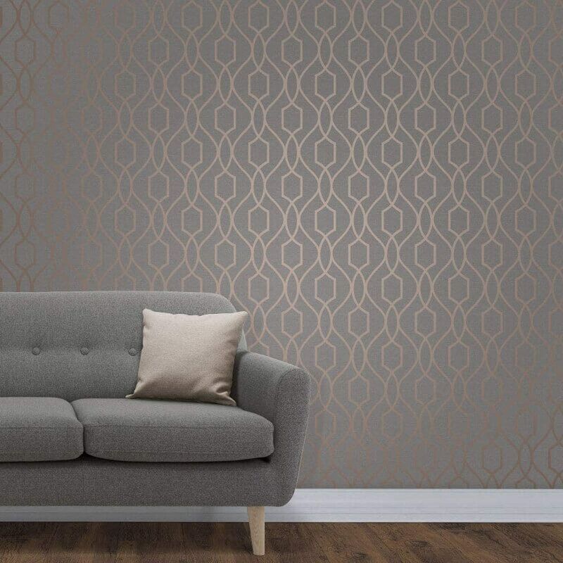 apex geo sidewall wallpaper rose gold