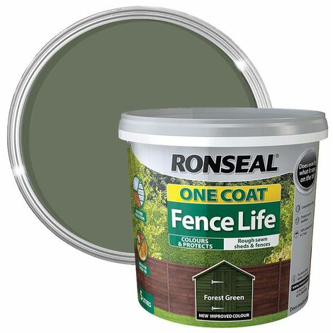 Ronseal 5L One Coat Fence Life Paint - Forest Green