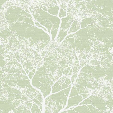 Holden Decor - Whispering Trees Sparkle Forest Glitter Wallpaper - Green 65620